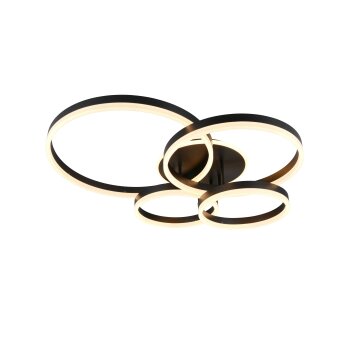 Trio Drake Deckenleuchte LED Schwarz, 1-flammig, Fernbedienung