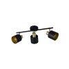 Trio Eva Deckenspot Schwarz-Gold, 3-flammig