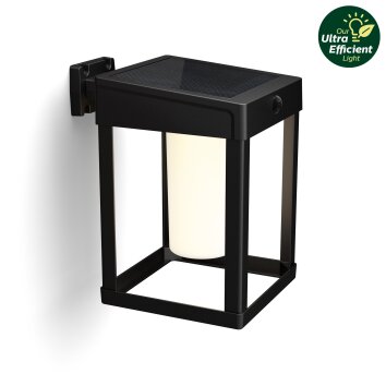 Philips Outdoor A-Label Solar Camill Wandleuchte LED Schwarz, 1-flammig, Bewegungsmelder