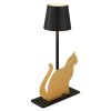 Lampe Katze Globo Furri Tischleuchte LED Gold, Schwarz, 1-flammig