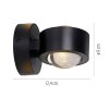 JUST LIGHT AKKU-CHIA AKKU-Wandleuchte LED Schwarz, 2-flammig, Fernbedienung