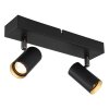 Globo Este Deckenleuchte LED Chrom, Schwarz, 2-flammig