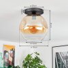 Ripoll Deckenleuchte Glas 30 cm Bernsteinfarben, Klar, 1-flammig