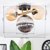 Chehalis Deckenleuchte Glas 12 cm, 15 cm Gold, Schwarz, 3-flammig
