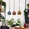 Ripoll Hängeleuchte Glas 15 cm Naturfarben, Schwarz, 3-flammig