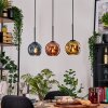 Ripoll Hängeleuchte Glas 15 cm Naturfarben, Schwarz, 3-flammig