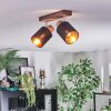 Fallhagen Deckenleuchte Chrom, Holz dunkel, 2-flammig