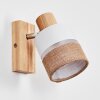 Fallhagen Wandleuchte Chrom, Holz hell, 1-flammig