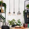 Koyoto Hängeleuchte Glas 15 cm Naturfarben, Schwarz, 3-flammig
