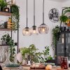 Koyoto Hängeleuchte Glas 15 cm Naturfarben, Schwarz, 3-flammig