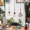 Koyoto Hängeleuchte Glas 15 cm Naturfarben, Schwarz, 3-flammig