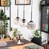 Koyoto Hängeleuchte Glas 15 cm Naturfarben, Schwarz, 3-flammig
