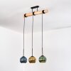 Koyoto Hängeleuchte Glas 15 cm Naturfarben, Schwarz, 3-flammig
