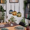 Koyoto Hängeleuchte Glas 15 cm Naturfarben, Schwarz, 3-flammig