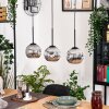 Ripoll Hängeleuchte Glas 15 cm Naturfarben, Schwarz, 3-flammig