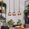Ripoll Hängeleuchte Glas 15 cm Naturfarben, Schwarz, 3-flammig