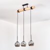 Ripoll Hängeleuchte Glas 15 cm Naturfarben, Schwarz, 3-flammig