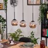 Ripoll Hängeleuchte Glas 15 cm Naturfarben, Schwarz, 3-flammig
