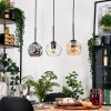 Ripoll Hängeleuchte Glas 15 cm Naturfarben, Schwarz, 3-flammig