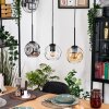 Ripoll Hängeleuchte Glas 15 cm Naturfarben, Schwarz, 3-flammig
