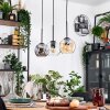 Ripoll Hängeleuchte Glas 15 cm Naturfarben, Schwarz, 3-flammig