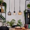 Ripoll Hängeleuchte Glas 15 cm Naturfarben, Schwarz, 3-flammig