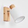 Fallhagen Wandleuchte Chrom, Holz hell, 1-flammig