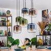 Lauden Hängeleuchte Glas 20 cm Blau, Grün, Klar, Kupferfarben, 6-flammig