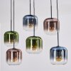 Lauden Hängeleuchte Glas 20 cm Blau, Grün, Klar, Kupferfarben, 6-flammig