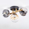 Chehalis Deckenleuchte Glas 10 cm Gold, Schwarz, 3-flammig