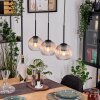 Koyoto Hängeleuchte Glas 15 cm Naturfarben, Schwarz, 3-flammig