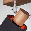 Fallhagen Deckenleuchte Chrom, Holz dunkel, 3-flammig