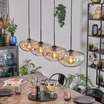 Mertola Hängeleuchte Glas 30 cm Bernsteinfarben, Klar, 4-flammig