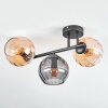 Koyoto Deckenleuchte Glas 15 cm Bernsteinfarben, Rauchfarben, 3-flammig