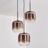 Lauden Hängeleuchte Glas 20 cm Klar, Kupferfarben, 3-flammig
