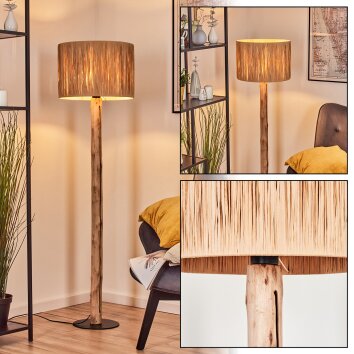 Granja Stehleuchte 40 cm Naturfarben, Schwarz, 1-flammig