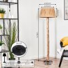 Granja Stehleuchte 45 cm Naturfarben, Schwarz, 1-flammig