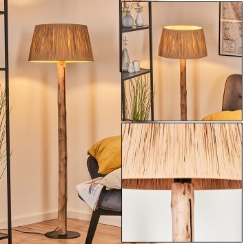 Granja Stehleuchte 45 cm Naturfarben, Schwarz, 1-flammig
