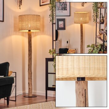 Cavaca Stehleuchte 40 cm Naturfarben, Schwarz, 1-flammig