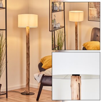 Bassagoda Stehleuchte 35 cm Naturfarben, Schwarz, 1-flammig