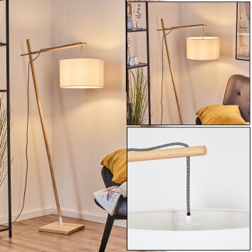 Bassagoda Stehleuchte 35 cm Naturfarben, Weiß, 1-flammig