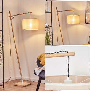 Bassagoda Stehleuchte 35 cm Naturfarben, Weiß, 1-flammig