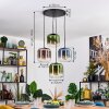 Lauden Hängeleuchte Glas 20 cm Blau, Grün, Klar, Kupferfarben, 4-flammig