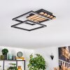 Rivano Deckenleuchte LED Chrom, Holzoptik, Schwarz, 1-flammig