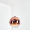 Koyoto Hängeleuchte Glas 20 cm Klar, Kupferfarben, 1-flammig
