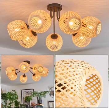 Basto Deckenleuchte 15 cm Naturfarben, 7-flammig