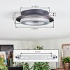 Lidor Deckenleuchte LED Grau, Schwarz, 1-flammig
