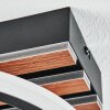 Galen Deckenleuchte LED Holzoptik, Schwarz, 1-flammig