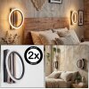 Galen Wandleuchte 2-er Set LED Holzoptik, Schwarz, 1-flammig
