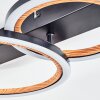 Galor Deckenleuchte LED Holzoptik, Schwarz, 1-flammig